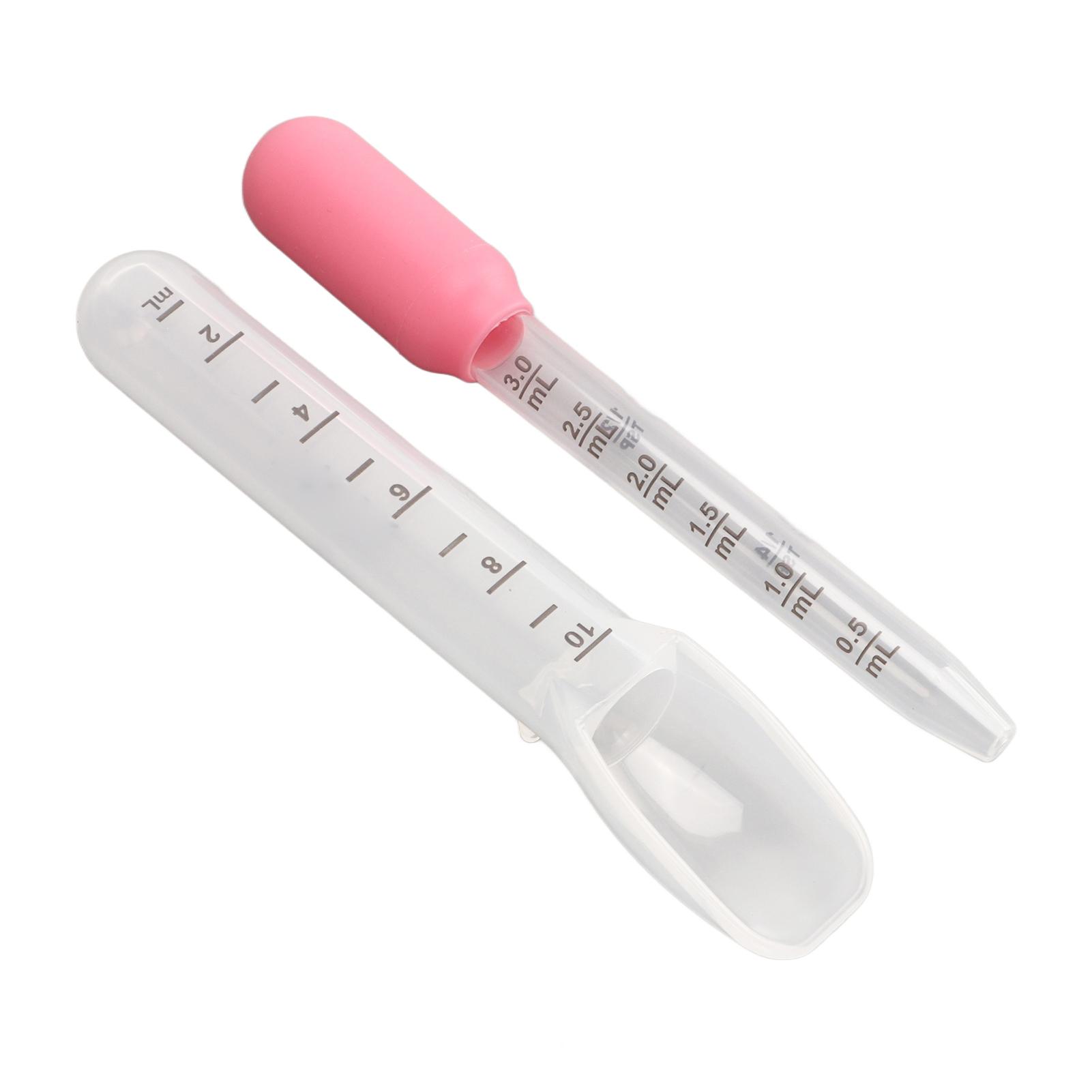 

Baby Liquid Medicine Dropper Spoon Food Grade Silicone Clear Scale Kids Oral Medicine Dispenser Kit for Toddler