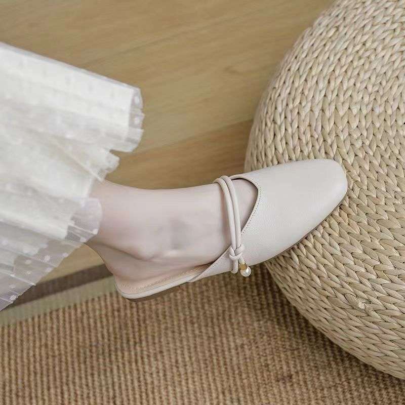 Summer out bag head slippers women's 2025 lightweight soft sole heel-less lazy shoes home single shoes
