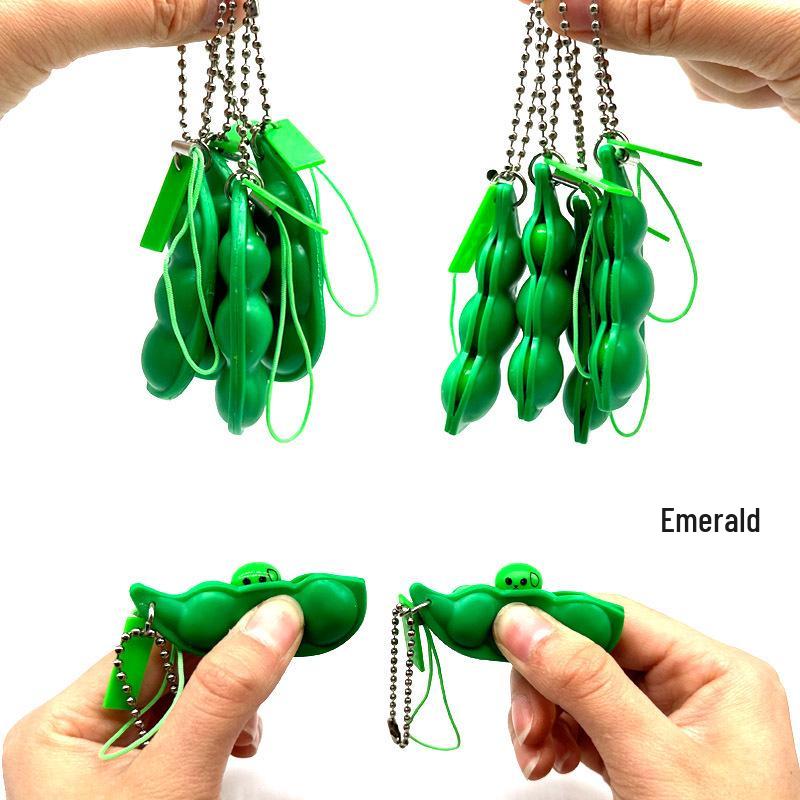 

Cross-Border Stress Relief Edamame Toy Keychain
