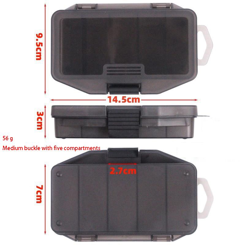 Gun Color Five Grid Box Fishing Gear Bait Glitter Storage Box Accessories Box Plastic Set Tool Box Lure Box
