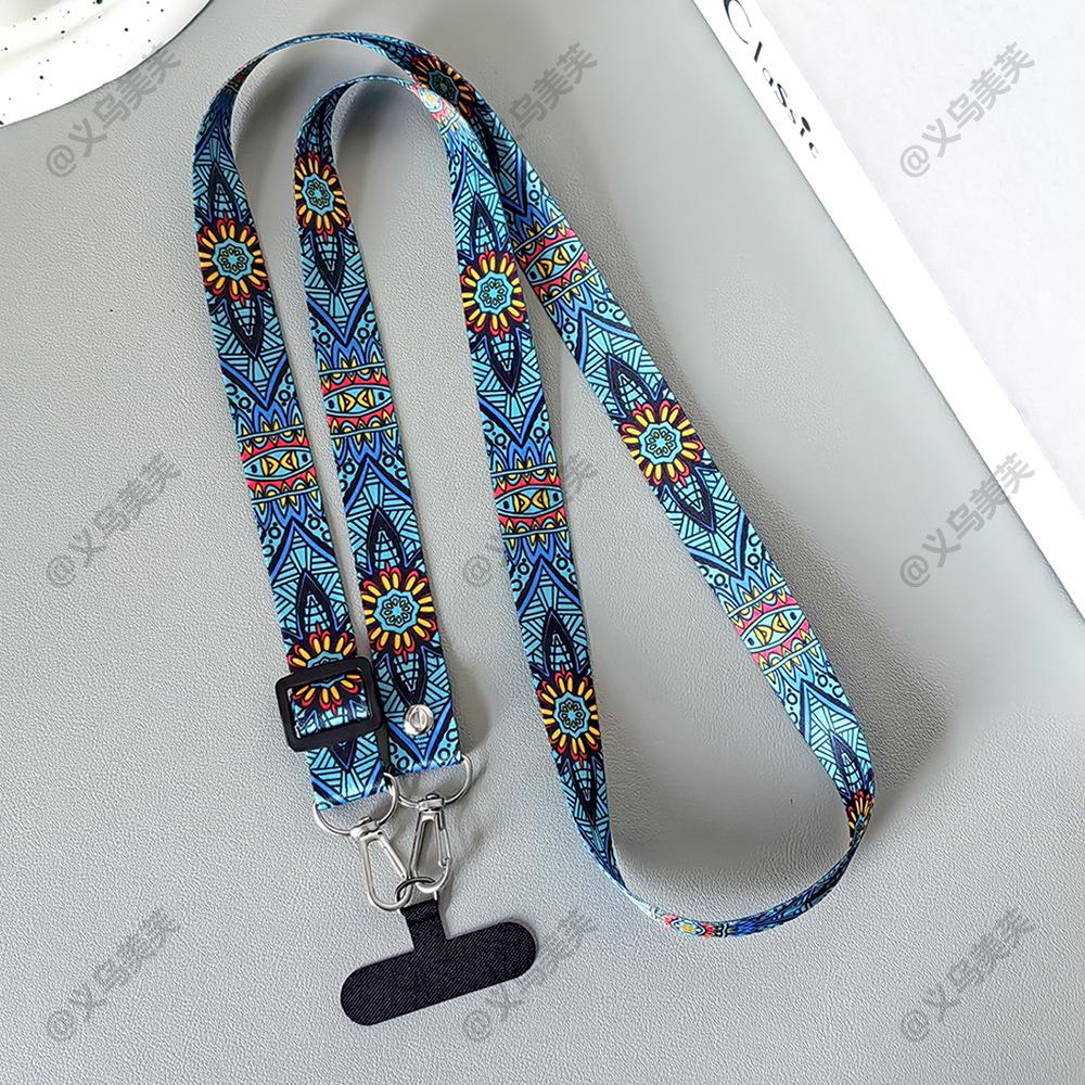 Adjustable Ethnic Style Crossbody Phone Lanyard for Travel & Mountaineering