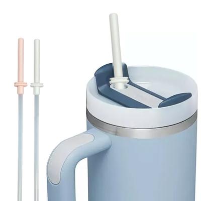 1 sada silikonových brček Univerzální tepelně odolná dlouhá brčka Odolná opakovaně použitelná tryska na brčko pro 30oz a 40oz šálky