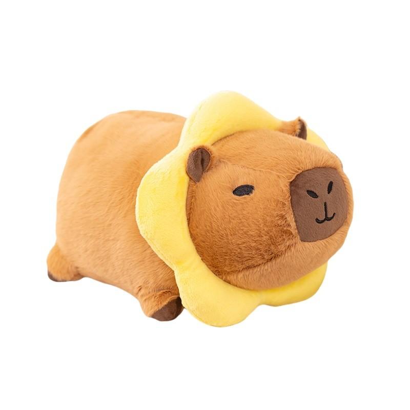 Capybara Bagel Sunflower Plush Toy Animal Stuffed Doll Decoration Gift Kids