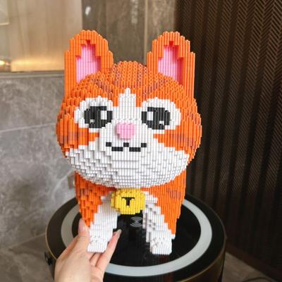 2025 Nuovo Giocattolo Blocchi da Costruzione Gatto Arancione 10000+ Pezzi Decorazione da Scrivania Giocattoli per Bambini e Adulti Regalo di Compleanno Collezione Creativa