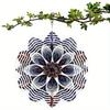 10 Zoll Eleganter Metall-Windspinner mit 360° drehbarem Haken Blumendesign in Blau Lila Rot für Outdoor Garten Balkon Rasen Deko Geschenk