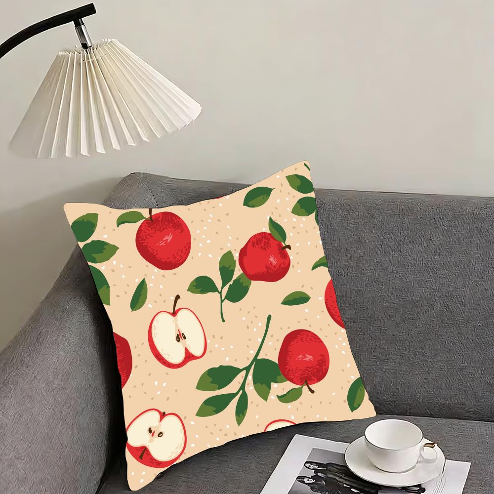 fruit print Cushion Cover Reversible Plush Pillow Cover – For car, sofa, bedroom, perfect as a gift.
