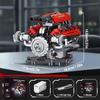 Non-Toxic 653Pcs Red V8 Engine Building Blocks Set Led App Programming Motor Drive Supercar Engine Bricks Toys For Adult Kid Gift