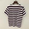 Nanyou Premium Cotton Color Block Stripe Embroidered Short Sleeve Round Neck Knit T-shirt for Women