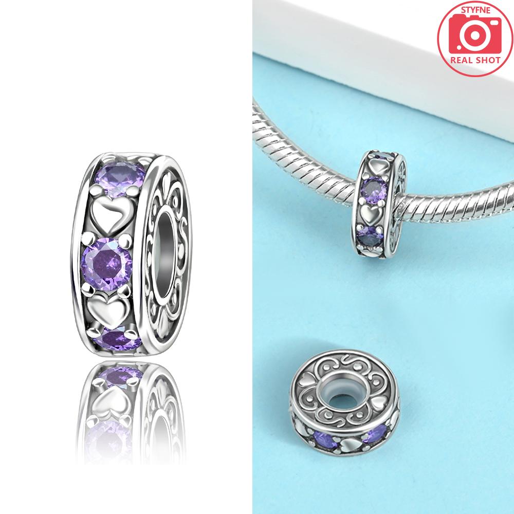 Anniversary Sweet Copper Heart-Shaped Round Love Beads Charms Fit Diy Original Bracelet For Women Diy Fine Jewelry Making