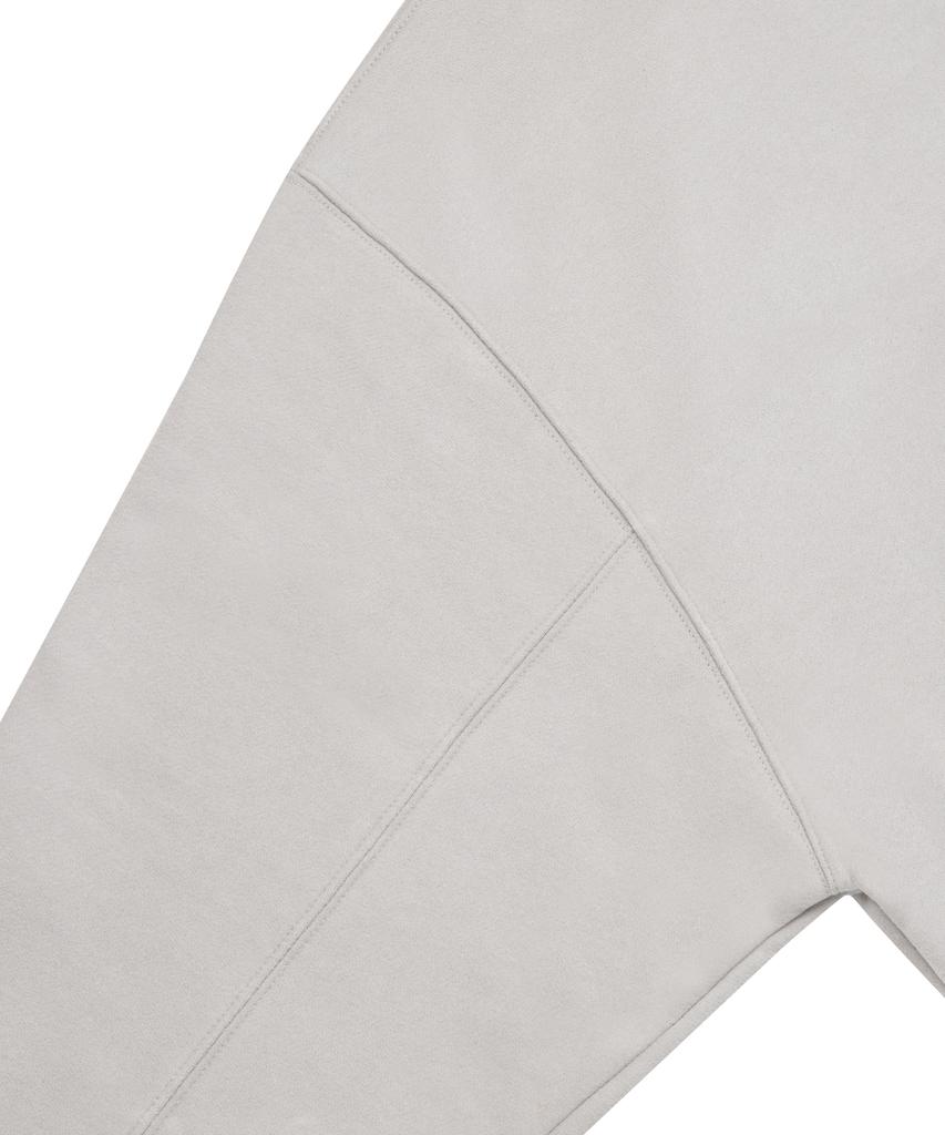 Peach Skin Balloon Over Hoodie - Gray Beige