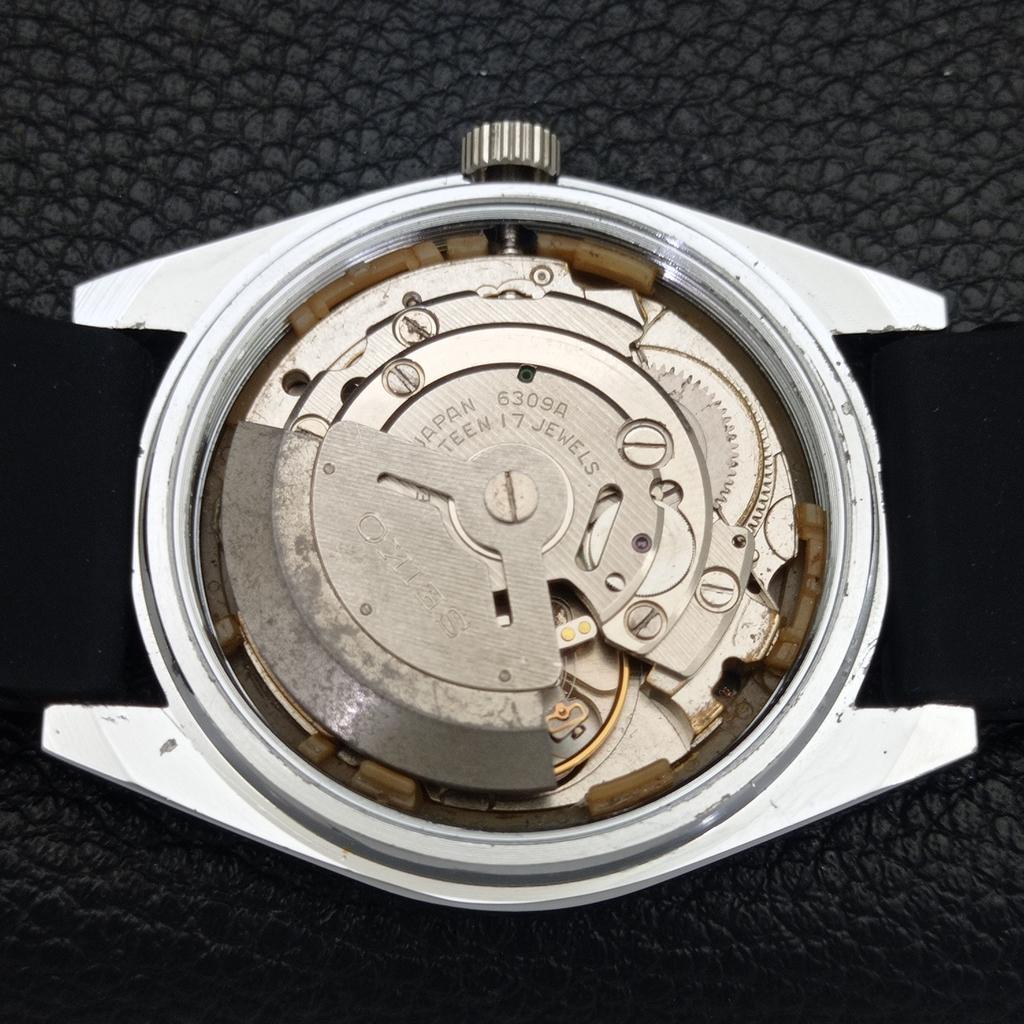 REFURBISHED VINTAGE SEIKO 5 AUTOMATIC 6309A JAPAN MENS BLACK WATCH a440856-4 Sk-a440856