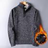 Pull épais en polaire à demi-zip pour homme, automne et hiver, ample, pull-over, veste tricotée