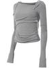 Peulleeoeob Layered Bustier Long Sleeve (Fl-105_Gray)