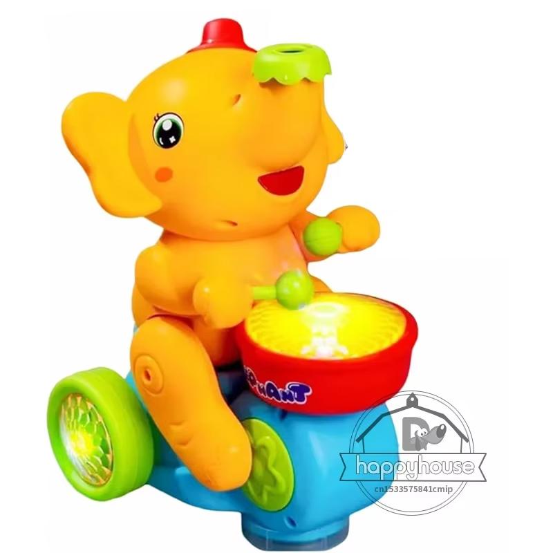 Musical Walking Elephant Drummer Toys for  Kid Musical Toy with LED Light Music Sensory Activity Toys Learning Educational Toys