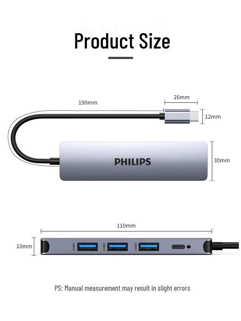 Philips Type-C Hub for Apple & Huawei: HDMI, Network, USB Expansion Dock