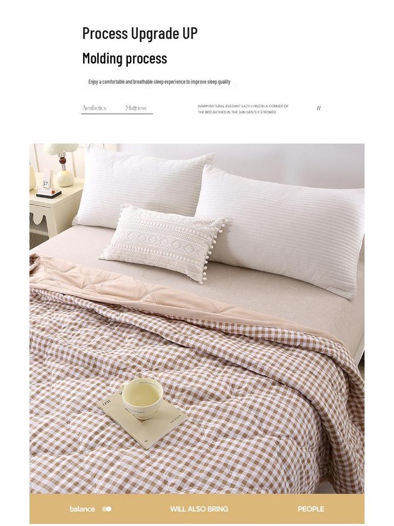 Comfortable Breathable Cotton Summer Quilt - Washable AC Quilt with Gift Box Packaging