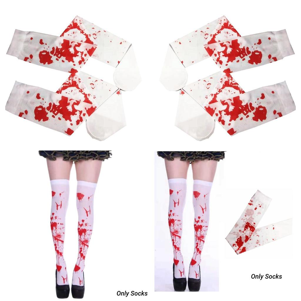 Halloween Blood Stockings For Costume Party Nurse Zombie Bloody Silk Stockings