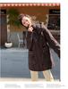 Women's Autumn and Winter Coat Solid Color Hooded Loose Thickened Windproof Mid-length Women's Jacket
