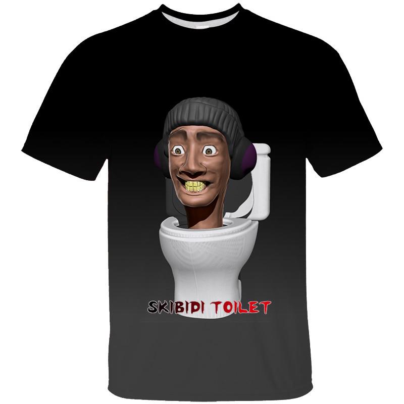 Men's 3D Printed Skibidi Short Sleeved Street Cartoon Camera Printed Fashionable T-shirt