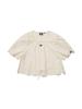 BBC EARTH W Shirred Ribbon Woven Short Sleeve_White