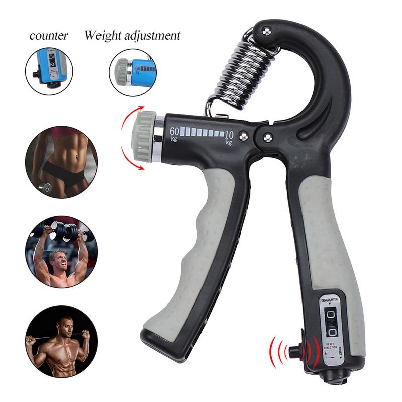 R-Shape Adjustable Size Hand Grip Active Strength Countable Exercise Strengthener Gripper Spring Finger Pinch Carpal Expander