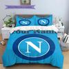 SSC Napoli Custom Name Pattern Bedding,Quilt Set Quilt Cover Pillowcase Home Birthday Gift(1 * duvet cover + 2 * pillowcase, without core)