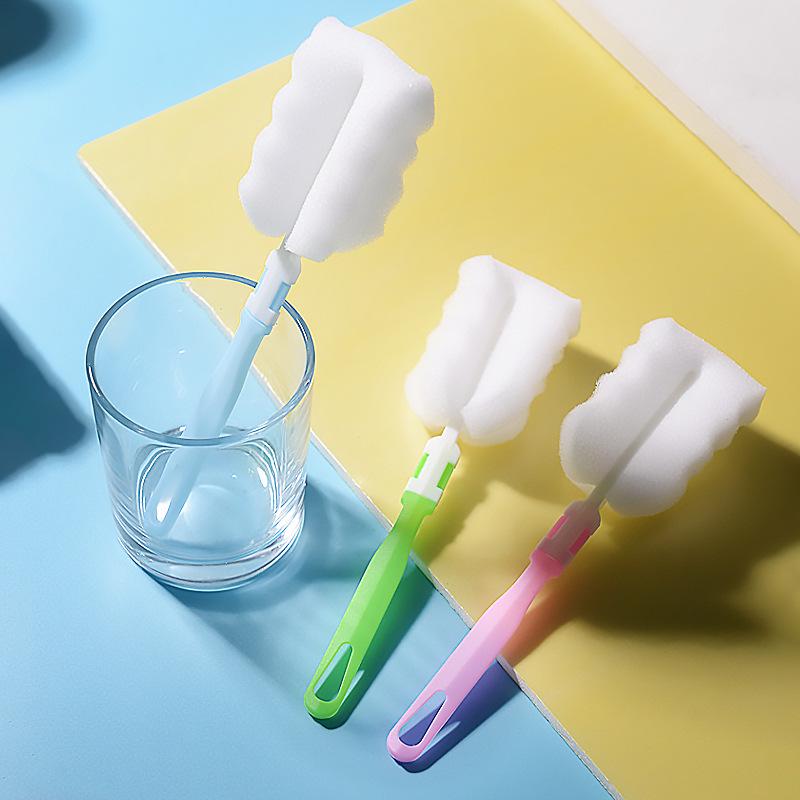Multifunctional Long Handle Sponge Brush for Cleaning Thermos, Baby Bottles, and Cups