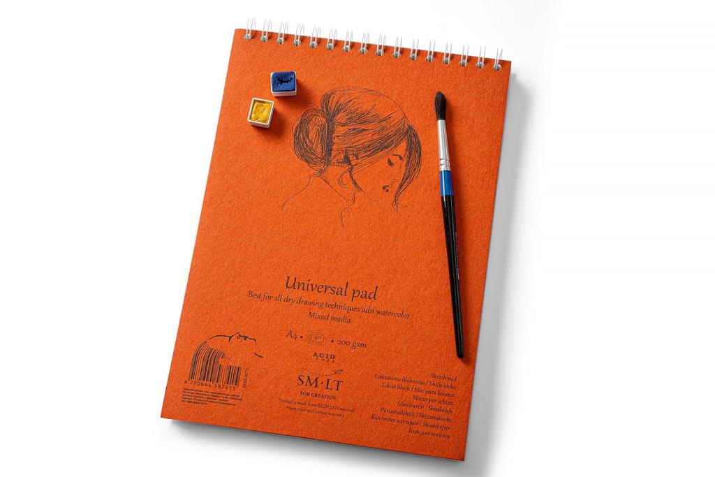 Authentic Mixed Media Premium Watercolor Spiral A4 Size SM•LT Sketchbook, Paper, Bound,