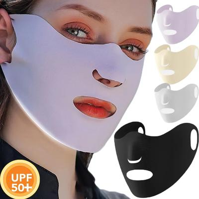Women Men Sunscreen Mask Outdoor Sports Cycling Breathable Washable Reusable Double Layer Ice Silk Masks Anti-UV Sun Face Cover