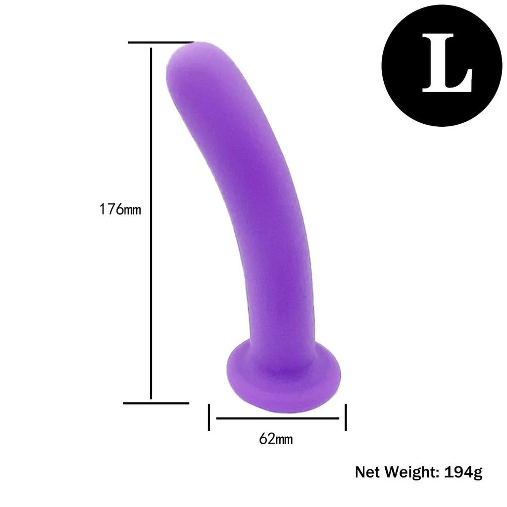 Adjustable Silicone Strap On Harness with Slim Dildo Set, Beginner Pegging Dildo Panties for Women Men Couples, Soft Purple Stra
