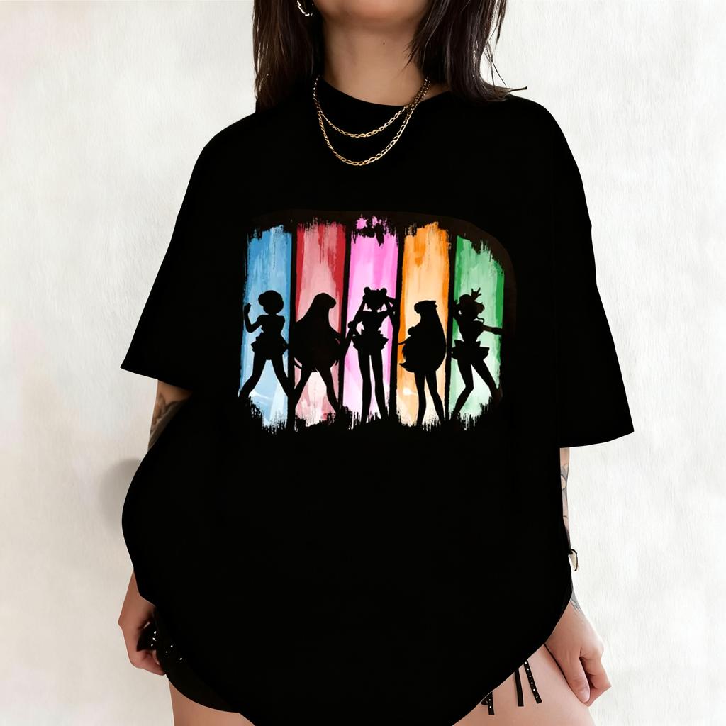 Summer Sailor Uranus Men's T-Shirt Black Planet Symbol Graphic Oversized Breathable Casual Short Sleeve