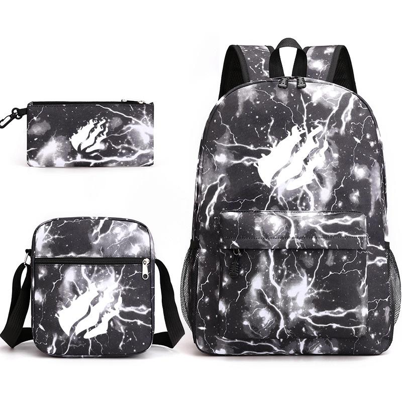 Prestonplayz Bedrukte Sterrenhemel Rugzak Casual Student Schooltas Kleine Schoudertas Etui Drie Delige Set one size