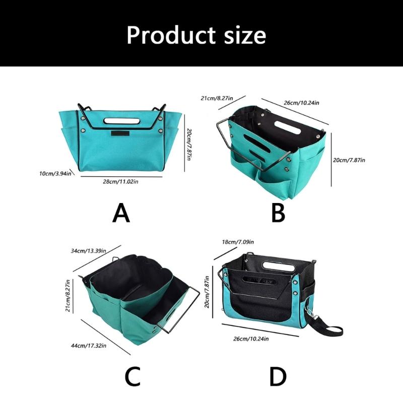 Portable Nylon Tool Bag With 5 Side Pockets Folding Tool Pouches For Easy Organization And Durability Construction