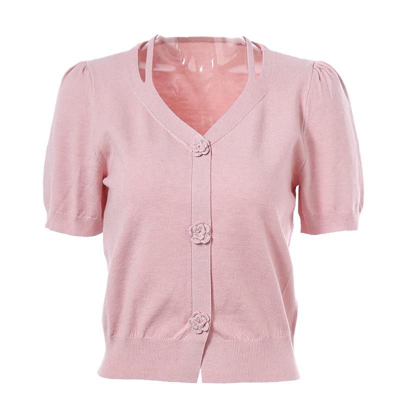 

Betu Women s V-Neck Floral Short Sleeve Knit Top XS