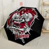 Barbed Wire Heart With Skulls And Personalized Name Portable Customize Your Name Automatic Umbrella With Elegant Collapsible With 8Rib Compact Design