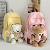 Ugly Cute Funny Bear Doll Versatile Primary School Student Backpack High Value Cartoon Cute Girl Travel Backpack