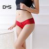Women's Sexy Panties Lace See Through Underwear Low Rise Thin Mesh Sheer Underpants Breathable Bikini Briefs