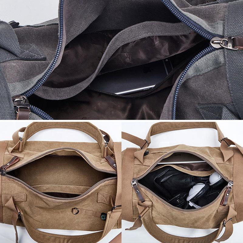 Modische Handtasche, Outdoor-Sportrucksack, großvolumige Canvas-Multifunktions-Reiseaufbewahrungstasche, Unisex-Beuteltasche