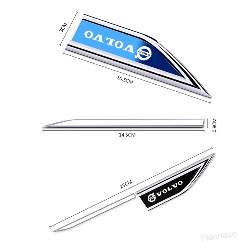2PCS Metal Alloy Car Body Side Wing Fender Decoration Stickers For Volvo C30 S80 V70 XC60 V60 V40 S60 XC90 XC40 FH500 V50 FH16