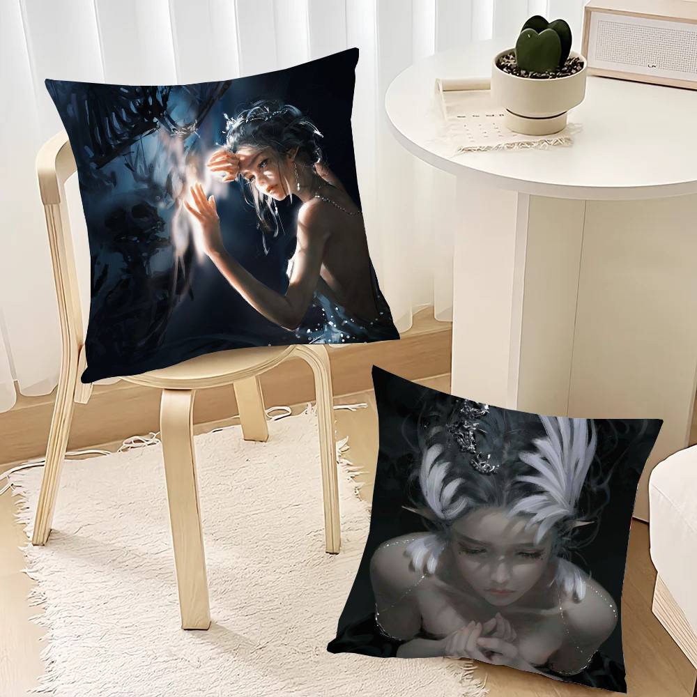 Ice P-Princess Anime G-Ghost Blade Pillow Case Fashion Square Pillowcase Bedroom Sofa Room Ins Decoration Leisure