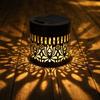Solar Hollow Cylinder Outdoor Garden Projection Light Solar Powered Peony Pattern Decorative Lantern for Patio Pathway Yard