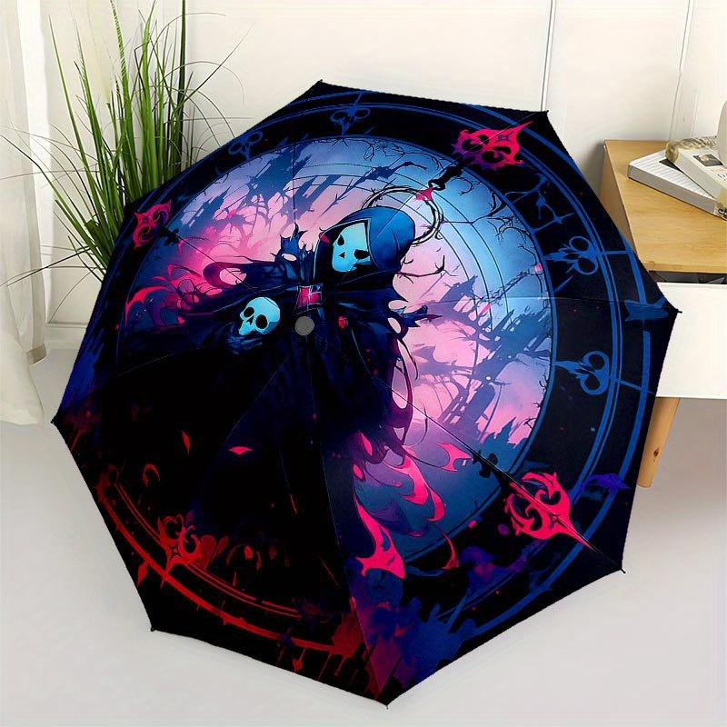 

Dark Fantasy Reaper Hoodie: Spooky Skull ArtworkUmbrella with Cute Design, Portable 3-Fold Compact Umbrella for Men & Women, Valentine s Day Mother s