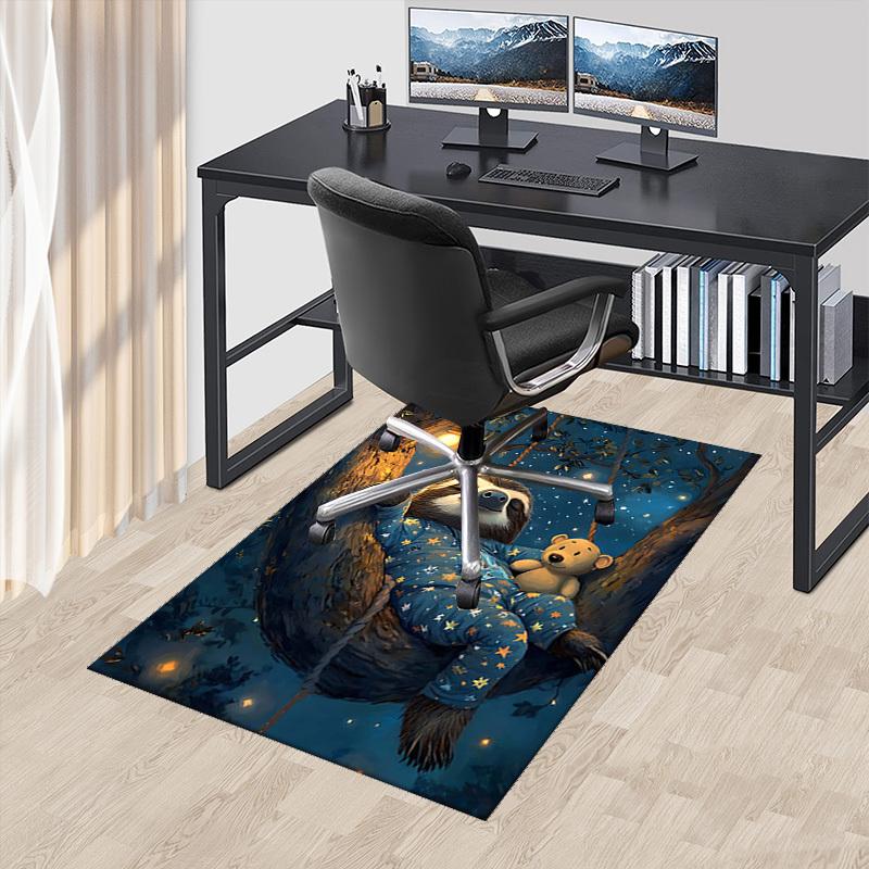 

1pc Sloth Starry Night Office Chair Mat Anime Cartoon Design, Non Slip Carpet for Home Decor, Suitable for All Seasons 60cm by 90cm