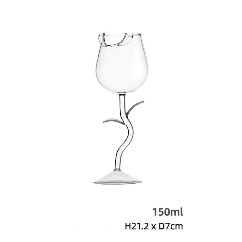 INS-Stil Rosewein-Glas, Eleganter hoher Stiel Rotwein-Kelch für Champagner, Cocktails & Romantisches Essen