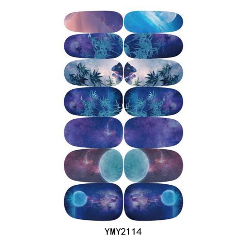 Waterproof Full-Cover Flower Gradient Nail Stickers YMY2109-2114