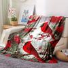 Red Cardinal Bird Fleece Blanket Floral Print Throw Soft Warm All Season Bedding Home Decor Gift For Bird Lovers