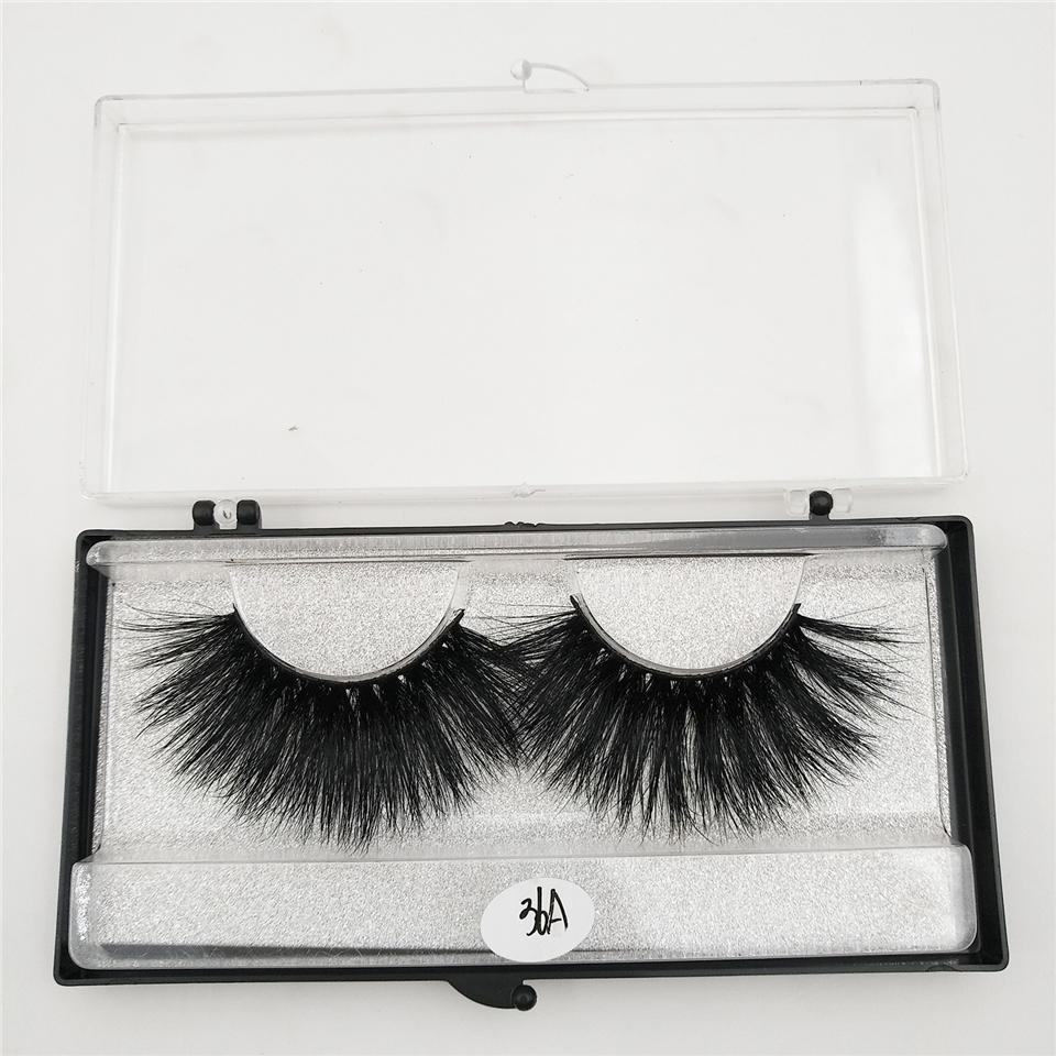 ROTE SIRENE Nerz-Wimpern Handgefertigt 25mm Wimpern Großhandel 100% Nerzhaar 3D-Wimpern Make-up-Werkzeug Lange künstliche Wimpern 36A