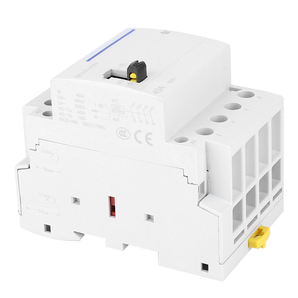 BCH8 40M 230V 4P 40A Household AC Modular Contactor with Manual Control Switch (4NC)