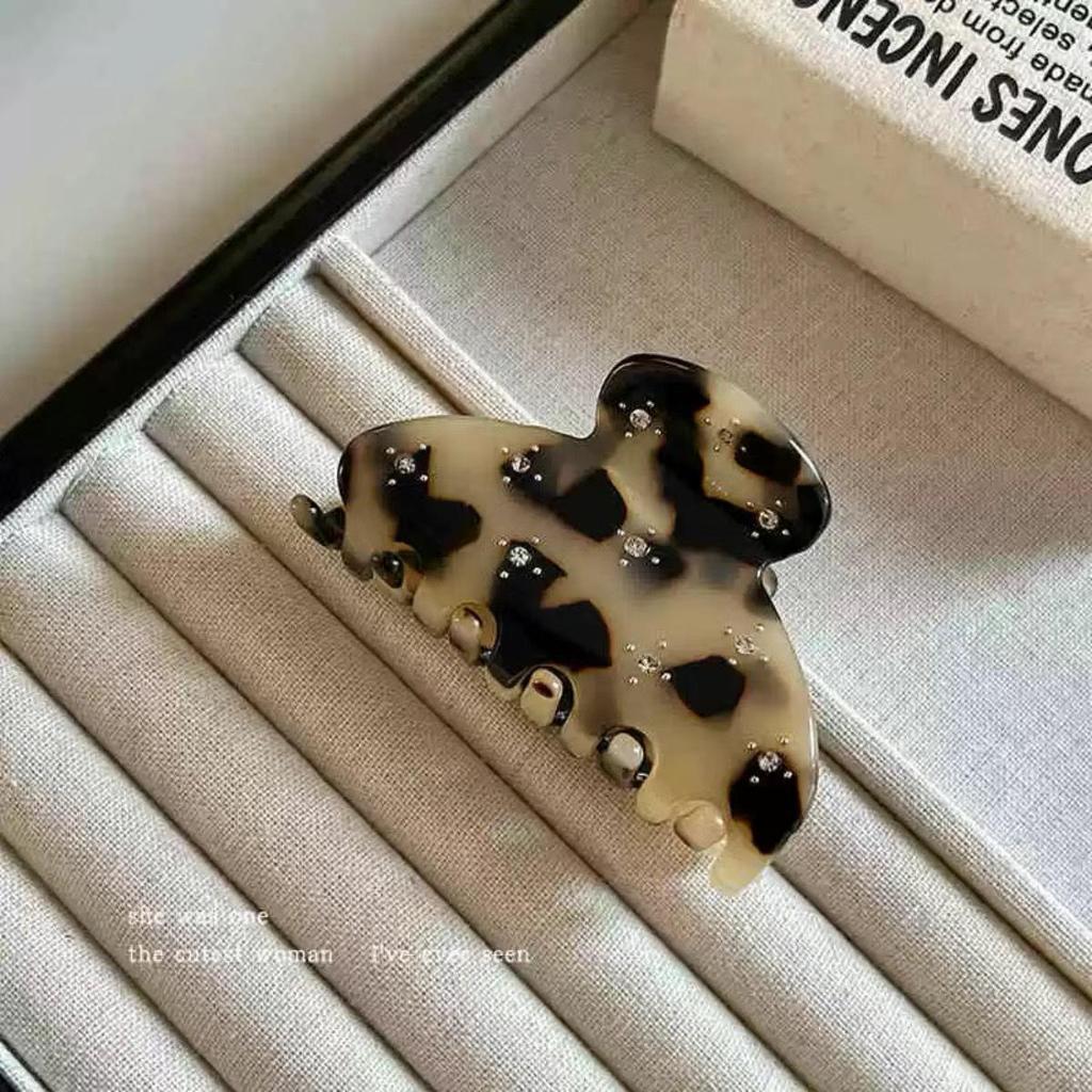 Autumn/Winter Starry Sky Rhinestone Acetate Hair Clip - Medium Size Claw for Elegant Half-Up or Bun Styles