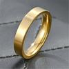 LETAPI Punk Vintage 6mm Simple Stainless Steel Ring for Men Women Gold Color Female  Jewelry